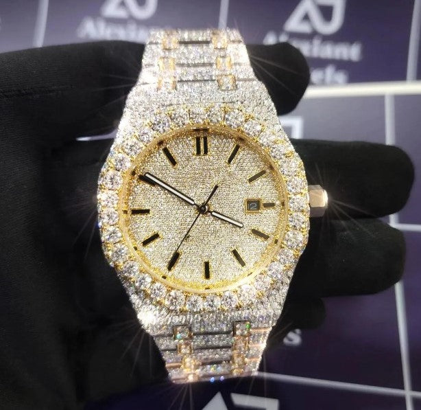 Moissanite AP Style Watch - Iced Out VVS Simulated Diamonds - Luxury Hip Hop Timepiece