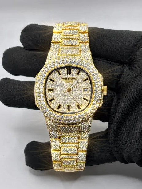 Moissanite AP Style Watch - Iced Out VVS Simulated Diamonds - Luxury Hip Hop Timepiece