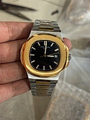 Patek Philippe Black Dial Men’s Watch – Two-Tone Gold & Silver