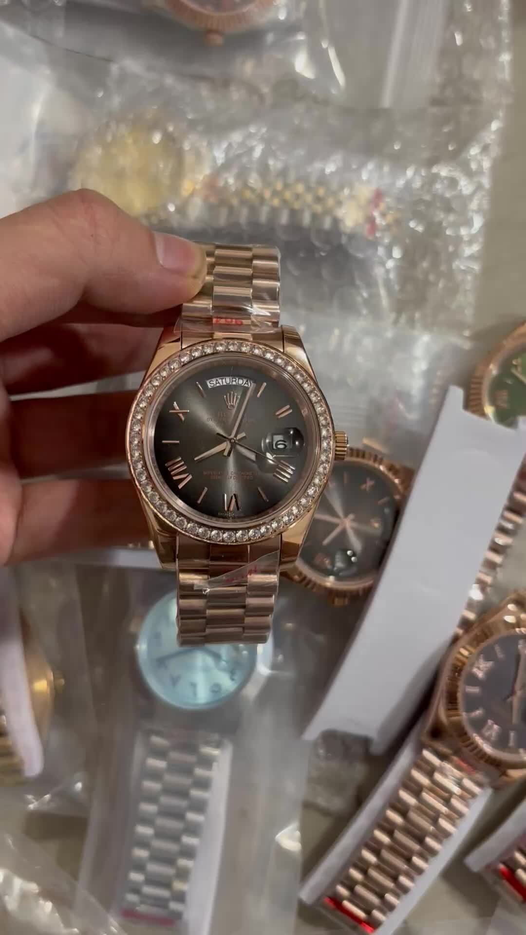 Rolex Day-Date Rose Gold with Diamond Bezel